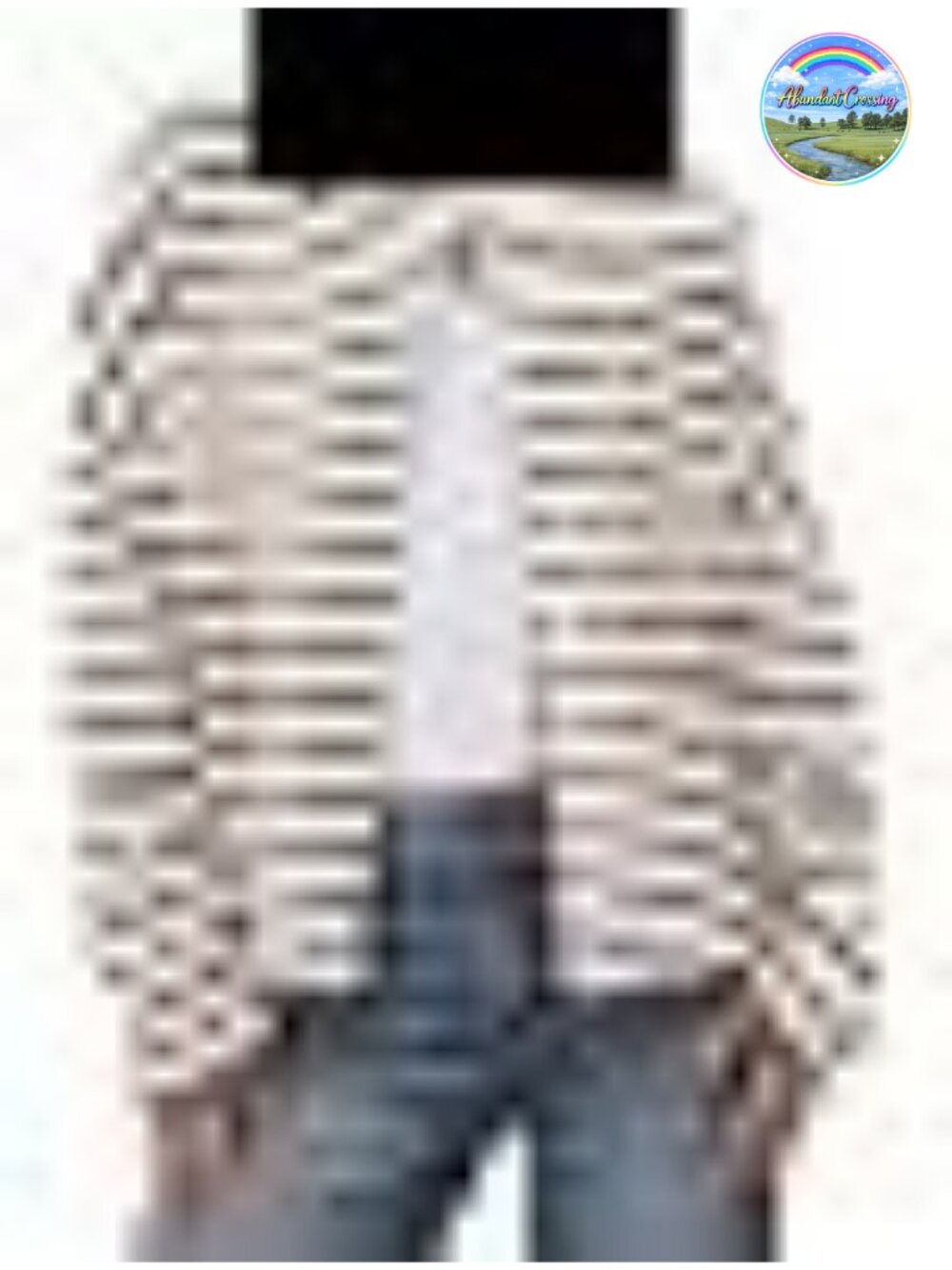 Womens Striped Button Down Knit Cardigan Long Sleeve Sweater